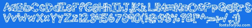 Kbfunhouse Font – White Fonts on Blue Background