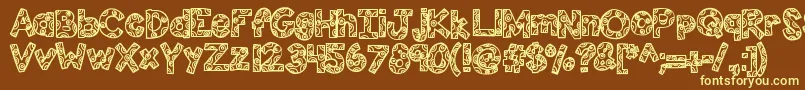 Kbfunhouse Font – Yellow Fonts on Brown Background