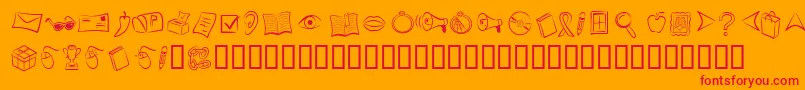 WebstarBv-Schriftart – Rote Schriften auf orangefarbenem Hintergrund