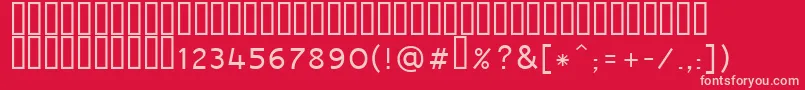 Raavi Font – Pink Fonts on Red Background