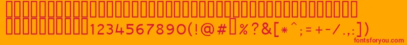 フォントRaavi – オレンジの背景に赤い文字