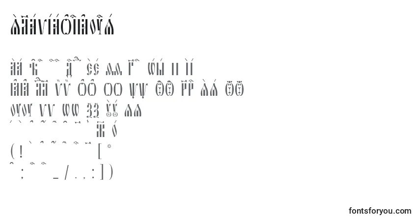 characters of slavjanickucs font, letter of slavjanickucs font, alphabet of  slavjanickucs font