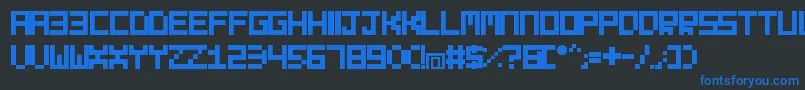 Шрифт EvilbornTypeface – синие шрифты на чёрном фоне