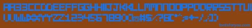 EvilbornTypeface Font – Blue Fonts on Brown Background