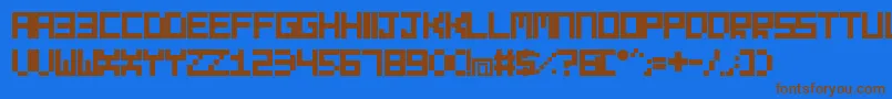EvilbornTypeface Font – Brown Fonts on Blue Background