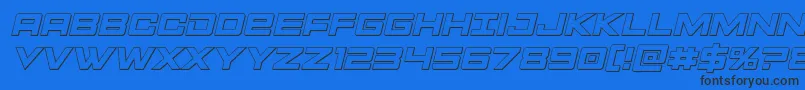 Więcej informacji o czcionce Montroc3Dital Czcionka Montroc3Dital – czarne czcionki na niebieskim tle