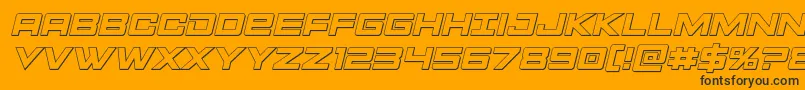 Montroc3Dital Font – Black Fonts on Orange Background