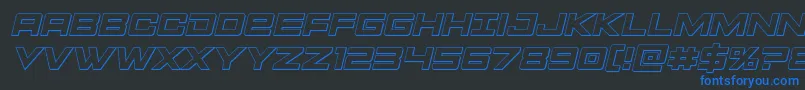 Montroc3Dital Font – Blue Fonts on Black Background
