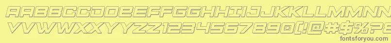 Montroc3Dital Font – Gray Fonts on Yellow Background