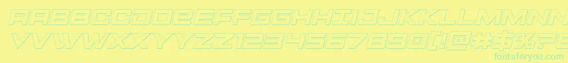 Montroc3Dital Font – Green Fonts on Yellow Background