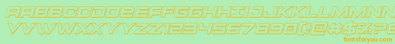 Montroc3Dital Font – Orange Fonts on Green Background