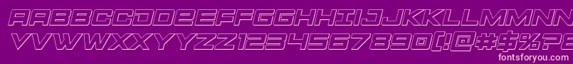 Montroc3Dital Font – Pink Fonts on Purple Background