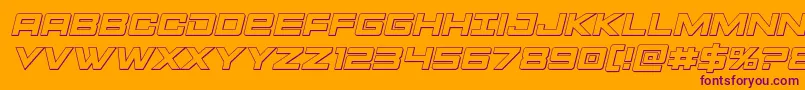 Montroc3Dital Font – Purple Fonts on Orange Background