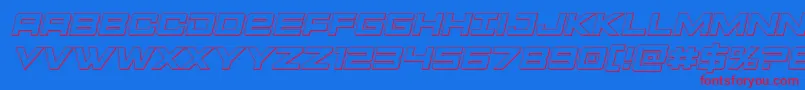 Montroc3Dital Font – Red Fonts on Blue Background