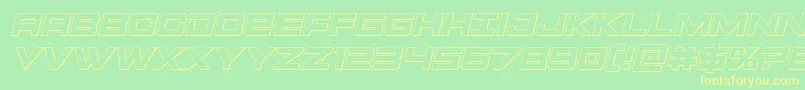 Montroc3Dital Font – Yellow Fonts on Green Background