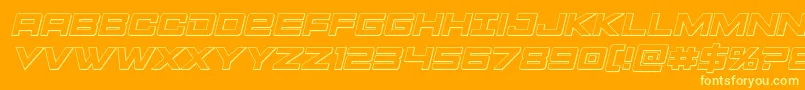 Montroc3Dital Font – Yellow Fonts on Orange Background