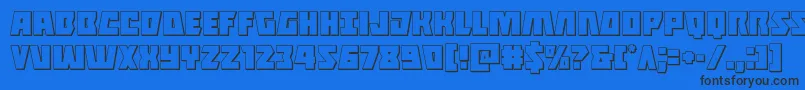Halfshellhero3D Font – Black Fonts on Blue Background