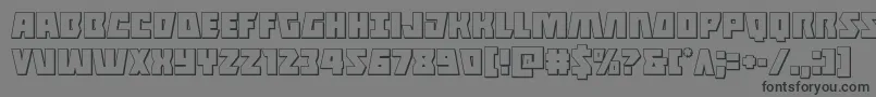 フォントHalfshellhero3D – 黒い文字の灰色の背景