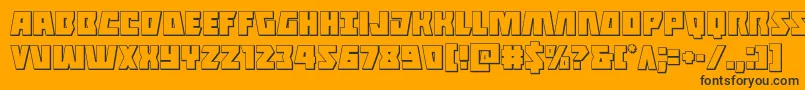 Halfshellhero3D Font – Black Fonts on Orange Background