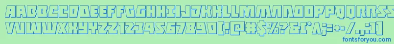 Halfshellhero3D Font – Blue Fonts on Green Background