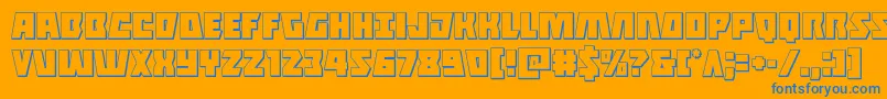 Halfshellhero3D Font – Blue Fonts on Orange Background