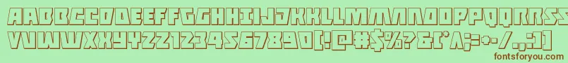 Halfshellhero3D Font – Brown Fonts on Green Background