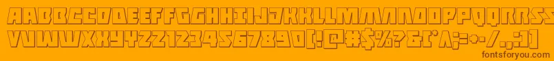 Halfshellhero3D Font – Brown Fonts on Orange Background
