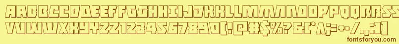 Halfshellhero3D Font – Brown Fonts on Yellow Background