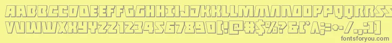 Halfshellhero3D Font – Gray Fonts on Yellow Background