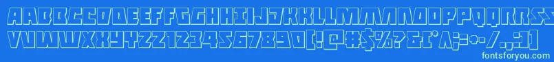 Halfshellhero3D Font – Green Fonts on Blue Background