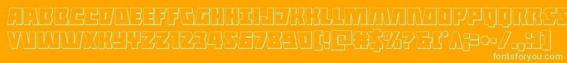 Halfshellhero3D Font – Green Fonts on Orange Background