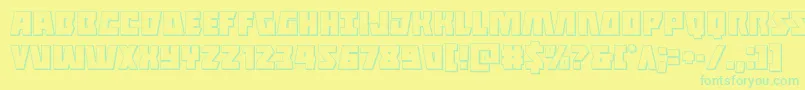 Halfshellhero3D Font – Green Fonts on Yellow Background
