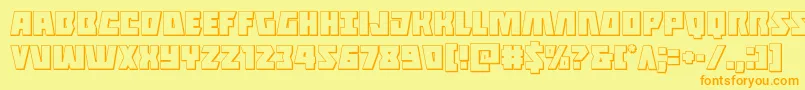 Halfshellhero3D Font – Orange Fonts on Yellow Background