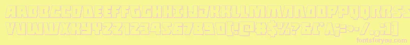 フォントHalfshellhero3D – ピンクのフォント、黄色の背景
