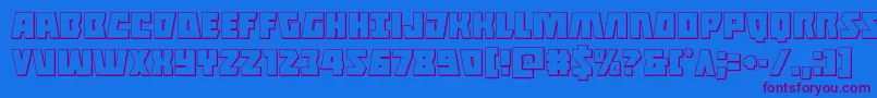 Halfshellhero3D Font – Purple Fonts on Blue Background