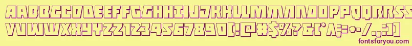 Halfshellhero3D Font – Purple Fonts on Yellow Background