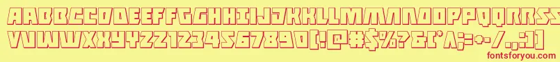 Halfshellhero3D Font – Red Fonts on Yellow Background