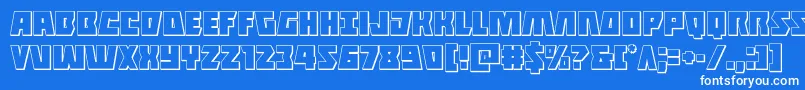 Halfshellhero3D Font – White Fonts on Blue Background