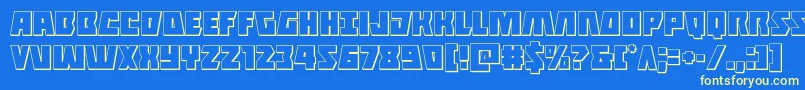 Halfshellhero3D Font – Yellow Fonts on Blue Background