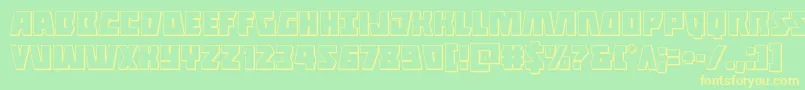 Halfshellhero3D Font – Yellow Fonts on Green Background