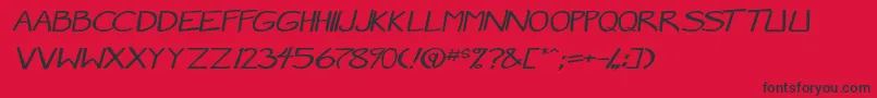MangaSpeak2StockyItalic Font – Black Fonts on Red Background
