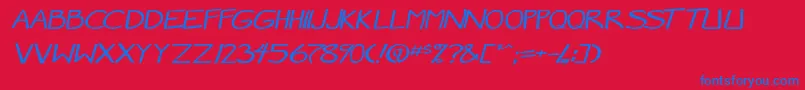 MangaSpeak2StockyItalic Font – Blue Fonts on Red Background