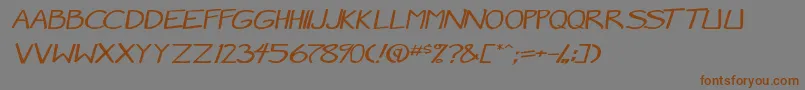 MangaSpeak2StockyItalic Font – Brown Fonts on Gray Background