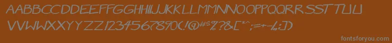 MangaSpeak2StockyItalic Font – Gray Fonts on Brown Background