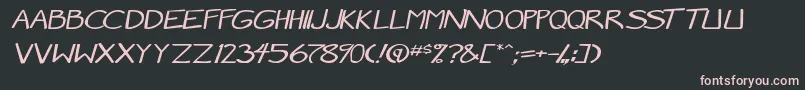 MangaSpeak2StockyItalic Font – Pink Fonts on Black Background