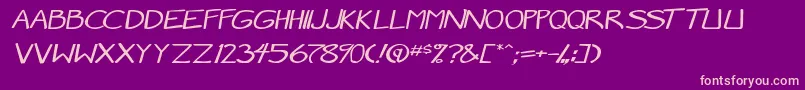 MangaSpeak2StockyItalic Font – Pink Fonts on Purple Background