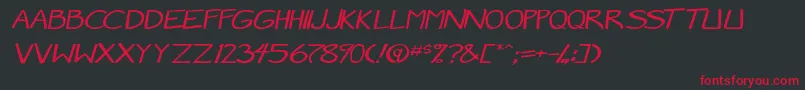 MangaSpeak2StockyItalic Font – Red Fonts on Black Background