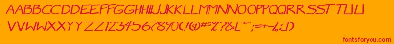 Police MangaSpeak2StockyItalic – polices rouges sur fond orange