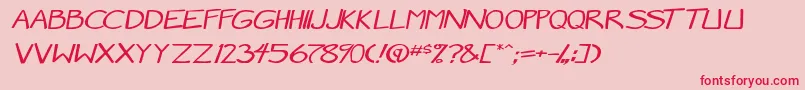 MangaSpeak2StockyItalic Font – Red Fonts on Pink Background