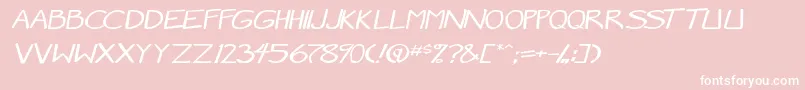 MangaSpeak2StockyItalic Font – White Fonts on Pink Background